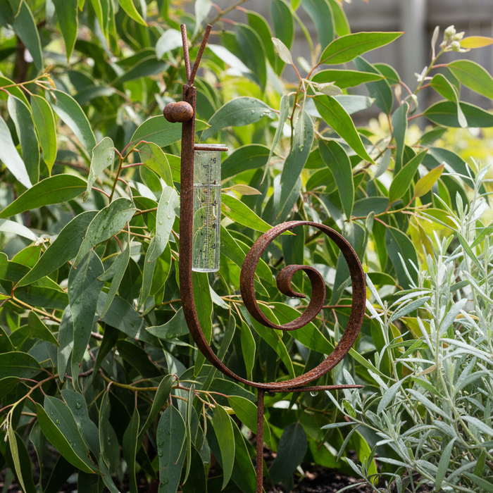 RUSTY SNAIL STAKE RAIN GAUGE