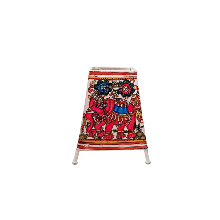 Sacred Elephant with Floral Motifs – Leather Shadow Art | Bed Lamp   Leather Paintings