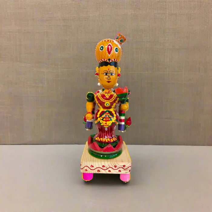 Sacred Etikoppaka Goddess Lakshmi Figurine – Folk Art Wooden Craft   Etikoppaka Lacquerware