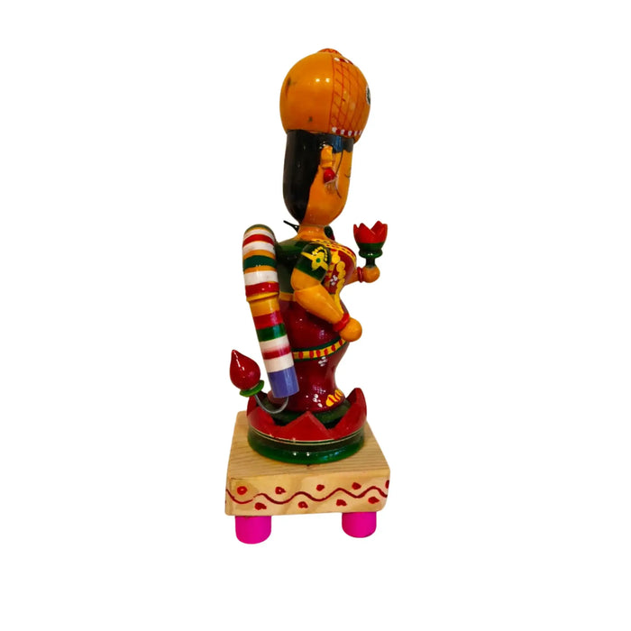 Sacred Etikoppaka Goddess Lakshmi Figurine – Folk Art Wooden Craft   Etikoppaka Lacquerware