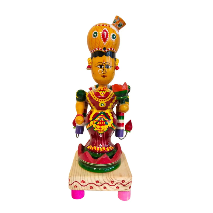 Sacred Etikoppaka Goddess Lakshmi Figurine – Folk Art Wooden Craft   Etikoppaka Lacquerware