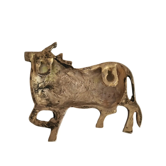 Sacred Golden Brass Nandi Bull Wall Hanging / Decor Idol   Brass Ware