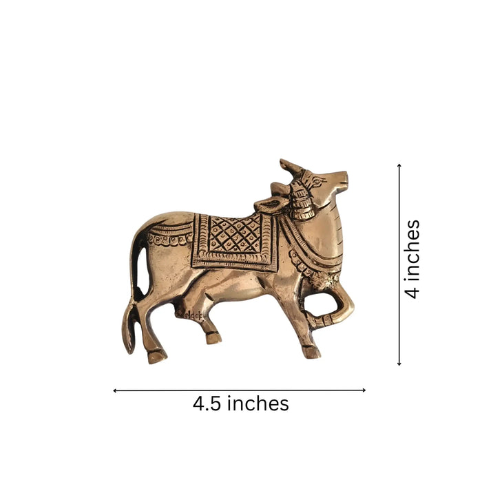 Sacred Golden Brass Nandi Bull Wall Hanging / Decor Idol   Brass Ware