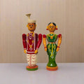 Sacred Union – Etikoppaka Wooden Bride and Groom in Traditional Attire   Etikoppaka Lacquerware