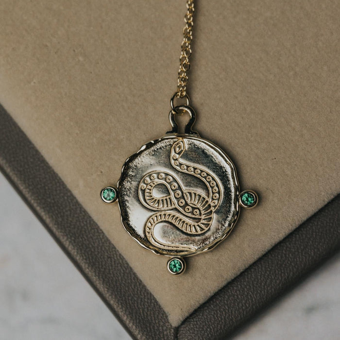 Serpent Stamp Necklace