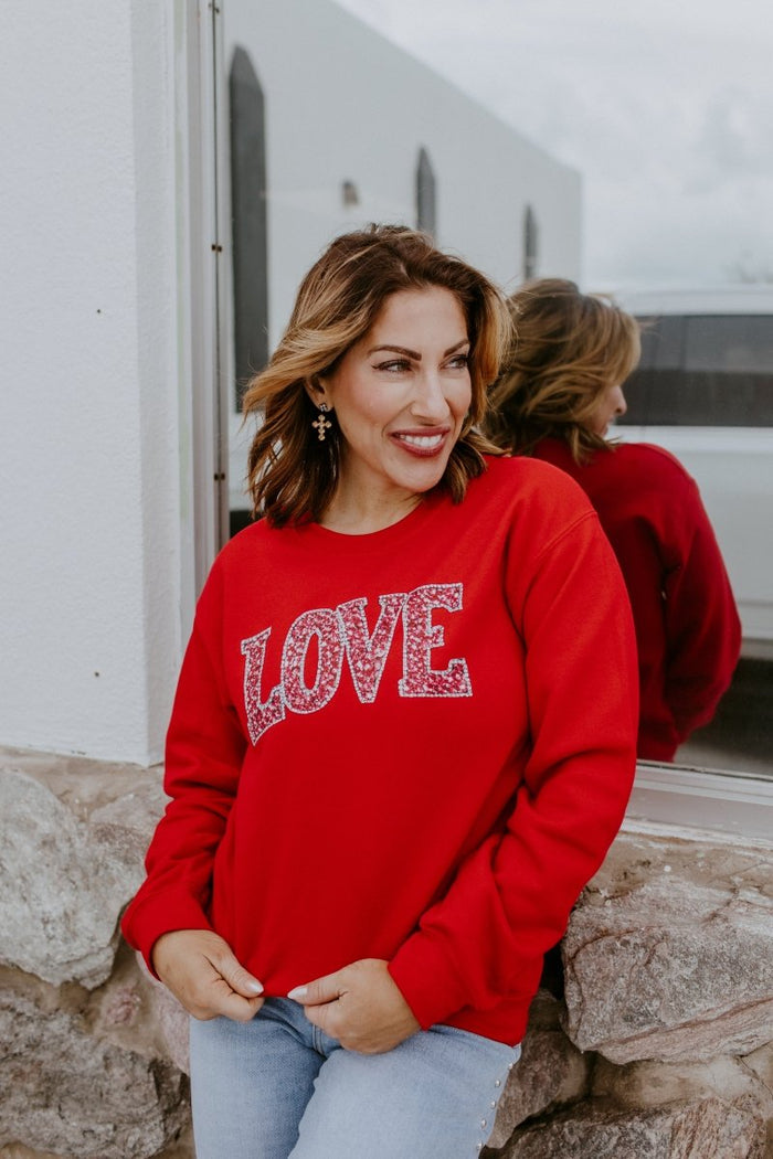 Shining Love Graphic Pullover - FINAL SALE - Macoma Boutique555 Presales