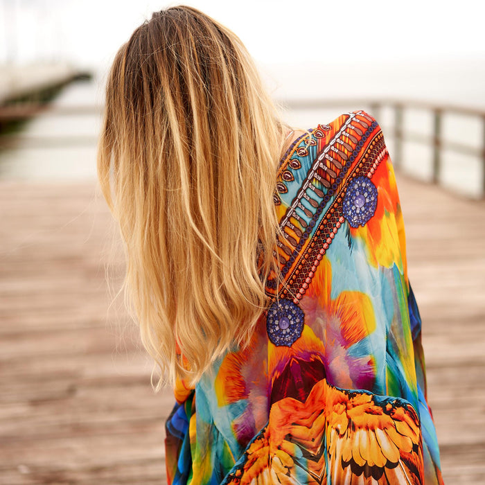 SILK KAFTAN - FEATHERSTONE PARADISO