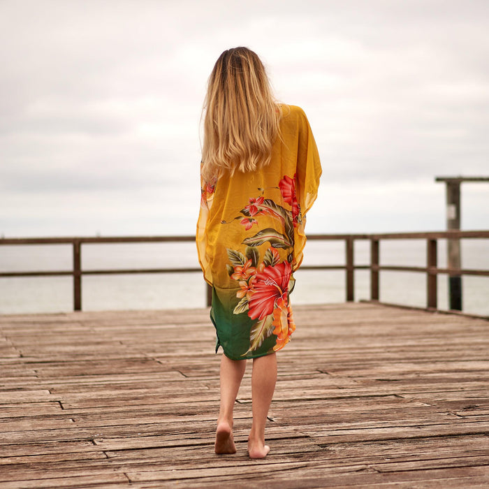SILK KAFTAN - TROPICAL LILLIANA
