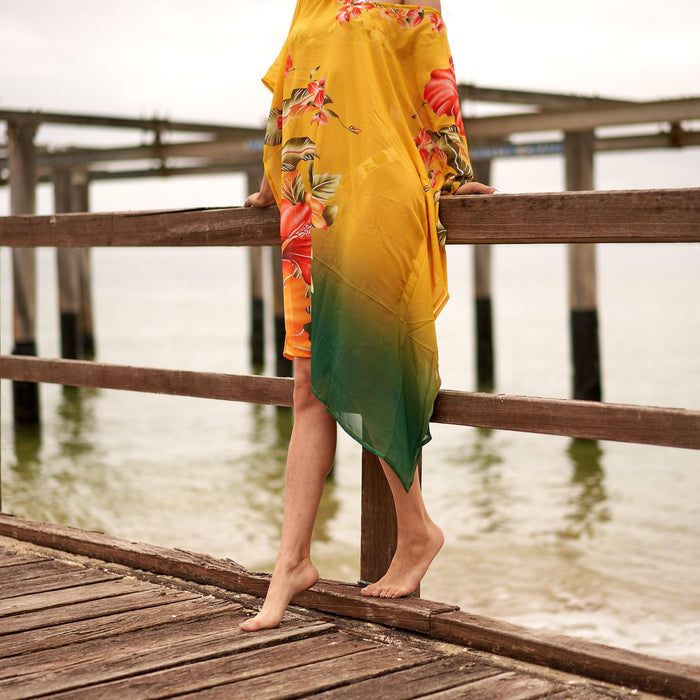 SILK KAFTAN - TROPICAL LILLIANA