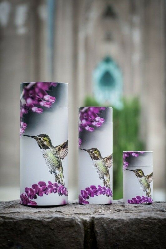 Small/Keepsake 26 Cubic Inch Hummingbird Scattering Tube Cremation Urn for Ashes