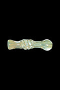 A front view of the Glassex Round Mouth Fumed Glass Chillum, showing the dark-tinted glass one-hitter against a plain white background.