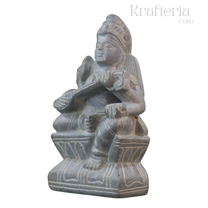 Soft Stone Saraswati Statue – Handcrafted Goddess Idol belur shanker