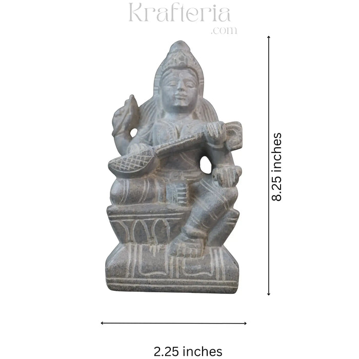 Soft Stone Saraswati Statue – Handcrafted Goddess Idol belur shanker