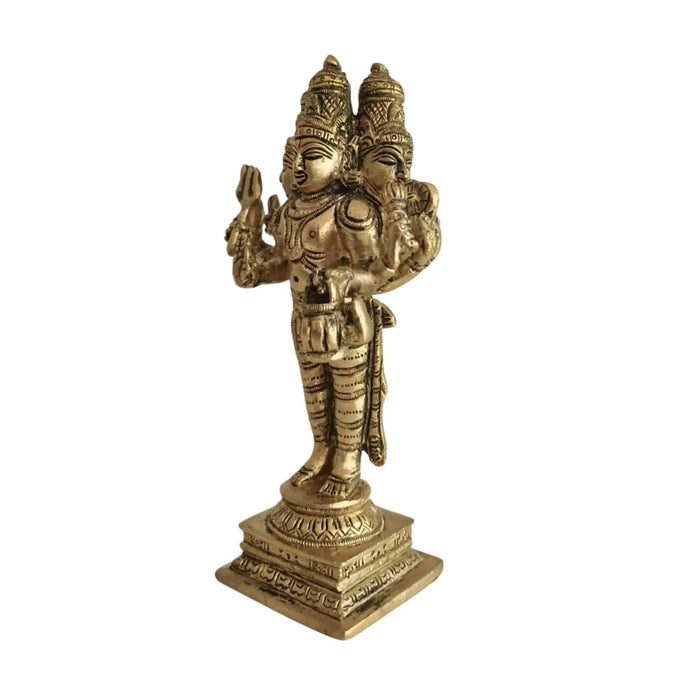 Standing Brass Lord Brahma Idol (Four-Faced Creator God)   Brass Ware