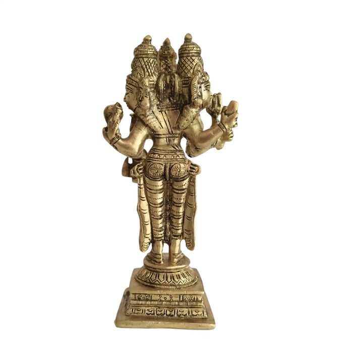 Standing Brass Lord Brahma Idol (Four-Faced Creator God)   Brass Ware