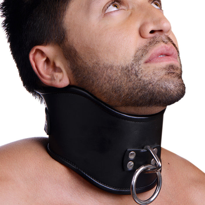 Strict Leather Locking Posture Collar