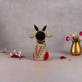 Stylized Etikoppaka Lacquer Nandi/Bull - White and Red   Etikoppaka Lacquerware