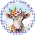 Sweet Spring Cow Sign, Whimsical, Wreath Sign, Wreath Center