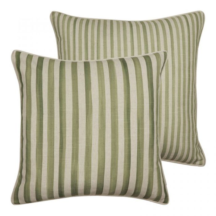 TAYLOR STRIPED SAGE GREEN CUSHION 55CM