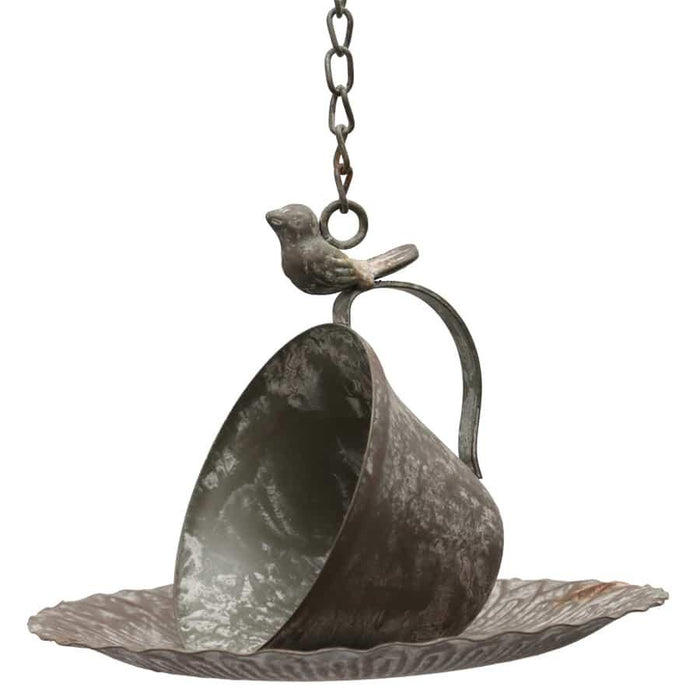 TEACUP & SAUCER HANGING BIRD FEEDER - PLANTER