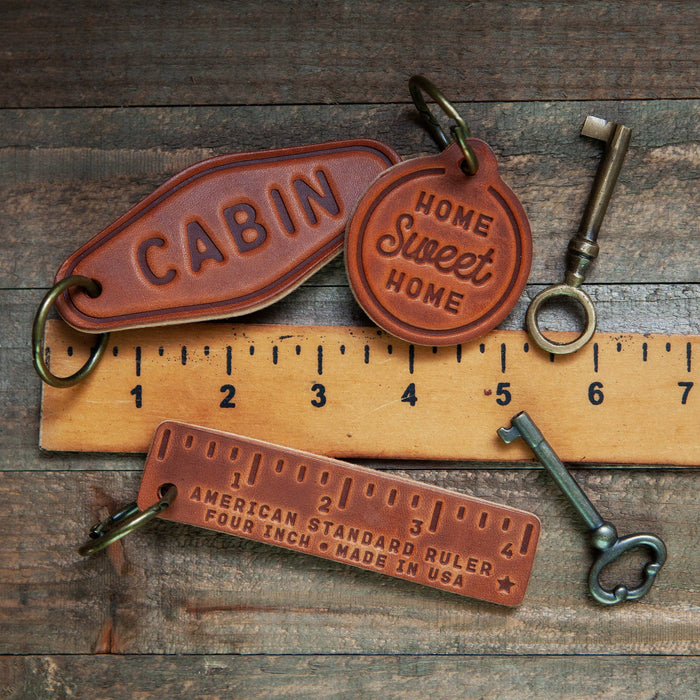 Texas Silhouette Leather Keychain Motel Style