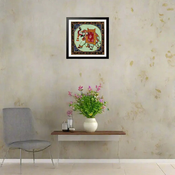 The Auspicious Elephant Miniature Painting   Paintings