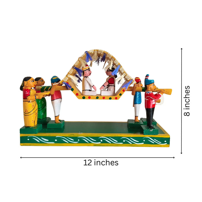 Kondapalli Pelli Pallaki doll showpiece depicting a bridal procession.