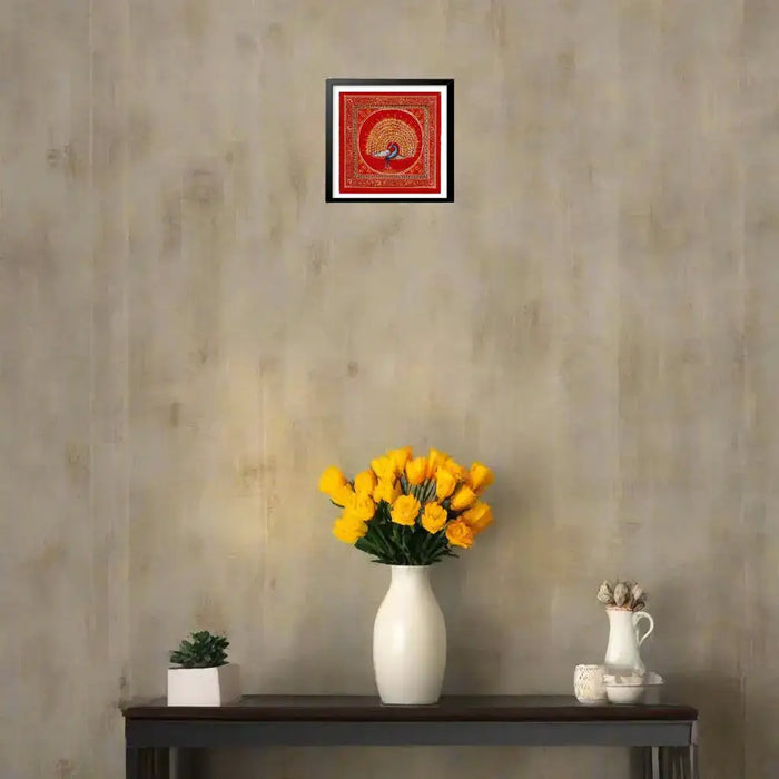 The Crimson Peacock – A Dance of Fire and Majesty   Paintings
