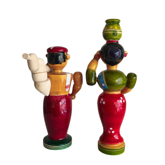 The Etikoppaka Village Couple - A Portrait of Rural Life in Lacquerware   Etikoppaka Lacquerware