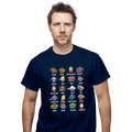 Secret_Shirts T-Shirts, Unisex / Small / Navy The Many Suits Of Samus!