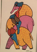 The Mother’s Nest – Hand-Drawn Gond Bird & Egg Folk Art   Paintings