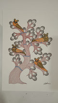 The Nesting Guardians Hand-Painted Gond Art   Paintings