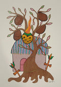 The Sacred Village Home & Harvest Tree - Gond Painting   Paintings