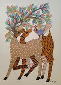 Three Vibrant Deer - Gond Painting   Paintings