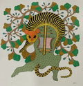 Tiger & Sacred Tree Gond Painting   Paintings