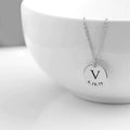 Tiny Birthday Initials Necklace Silver Mom Necklace MelodyNecklace