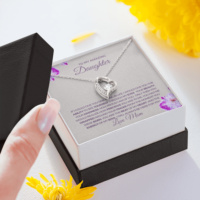 To My Amazing Daughter-Shine-Forever Love Necklace