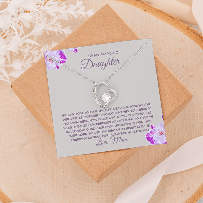 To My Amazing Daughter-Shine-Forever Love Necklace