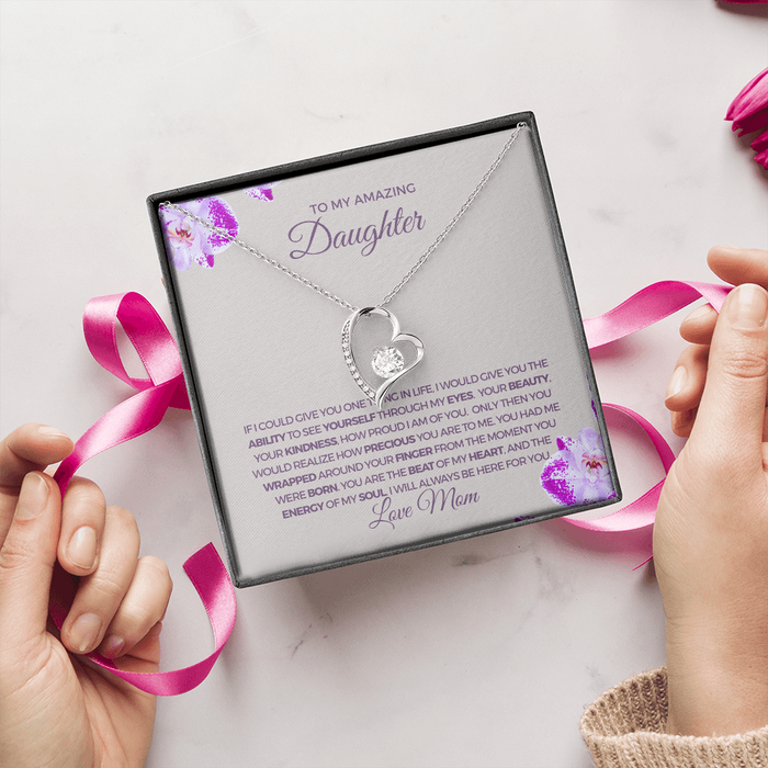 To My Amazing Daughter-Shine-Forever Love Necklace