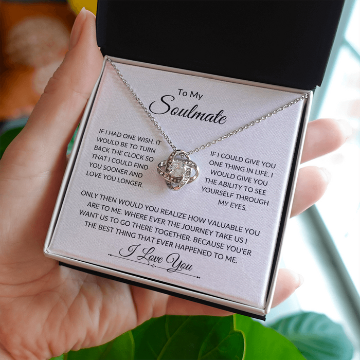 To My Soulmate-Beautiful - Love Knot Necklace L