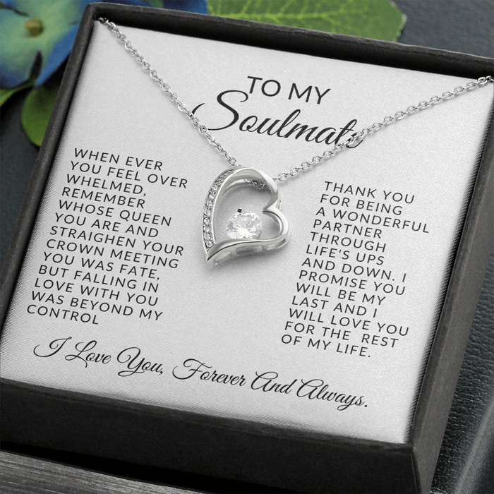 To My Soulmate-Queen-Forever Love Necklace