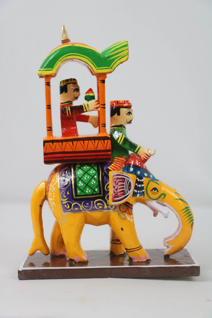 Traditional Ambari with Raja – Wooden Handcrafted Showpiece Balaji varanasi