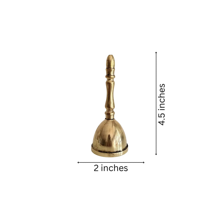 Traditional Brass Puja Ghanta for worship, crafted from golden brass.