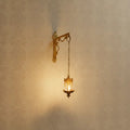 Traditional Handcrafted Hanging Brass Diya/Deepam with Chain and Decorative Chakra   Brass Ware