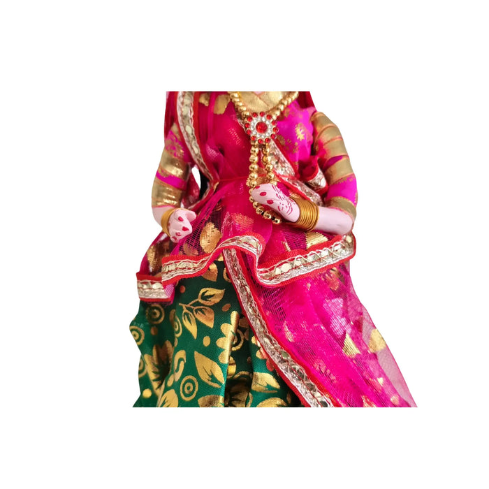 Traditional Indian Bride Doll Figurine   Wooden Decorative
