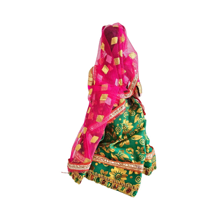 Traditional Indian Bride Doll Figurine   Wooden Decorative