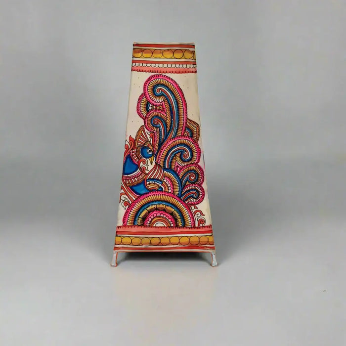 Traditional Indian Leather Art Lamp with Mythological Motif   Leather Paintings