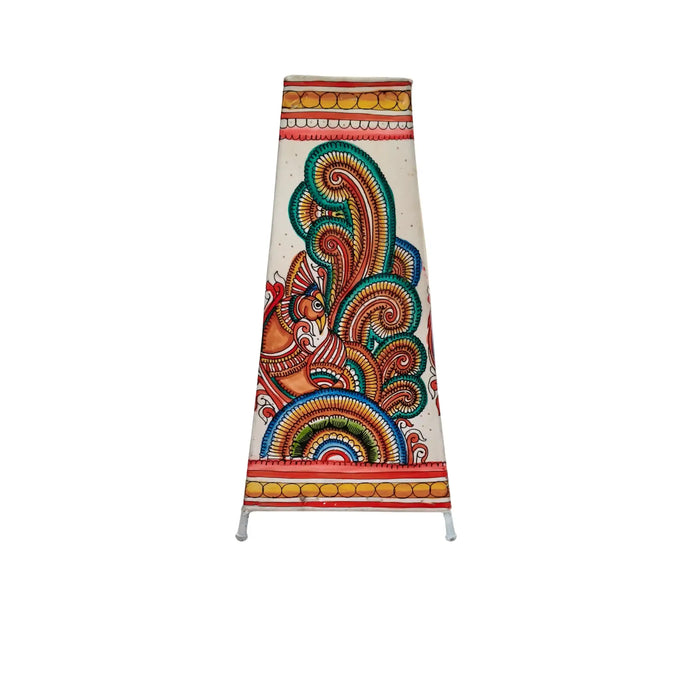 Traditional Indian Leather Art Lamp with Mythological Motif   Leather Paintings