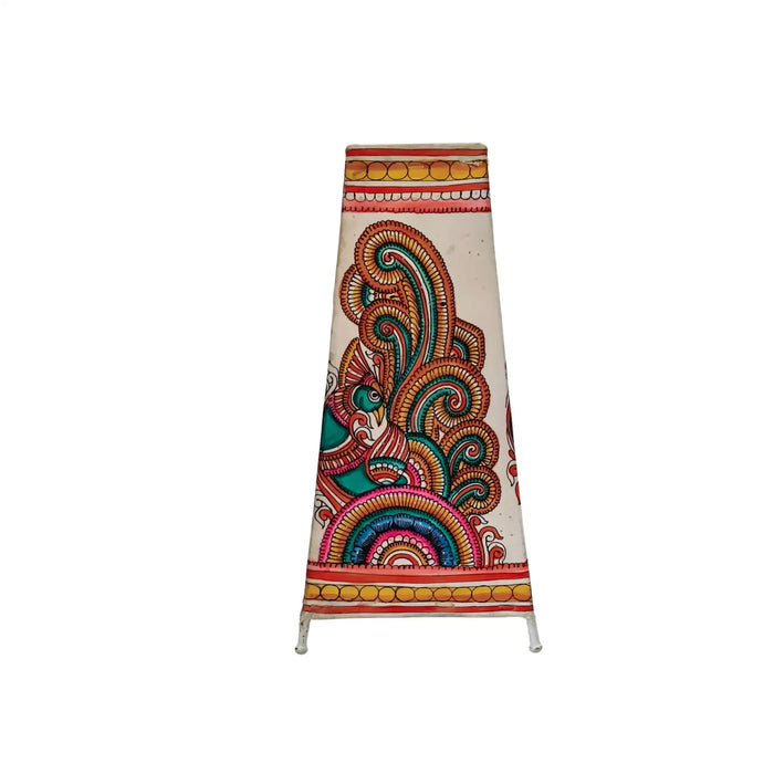 Traditional Indian Leather Art Lamp with Mythological Motif   Leather Paintings