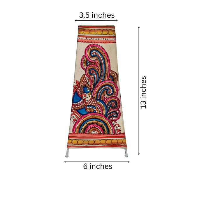 Traditional Indian Leather Art Lamp with Mythological Motif   Leather Paintings